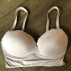 Victoria Secret Gray Longline Wireless Bra 32DD